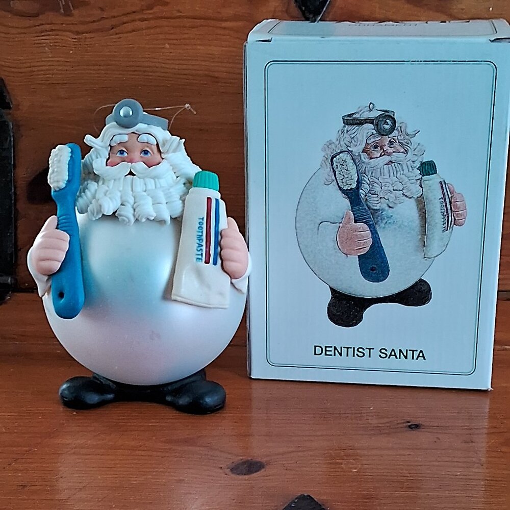 Vtg Noel Dept Department 56 Dentist Santa Christmas Ornament